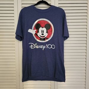 Disney 100 Men's Large Holographic Blue T-shirt Soft, Like New